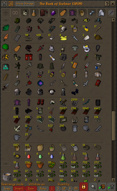 OSRS GIM Account / 1811 Total / Over 100m Bank - EpicNPC