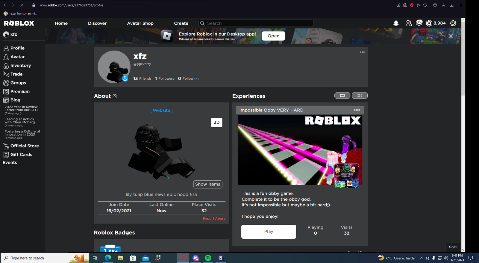 Korblox Account +9k Robux - Epicnpc