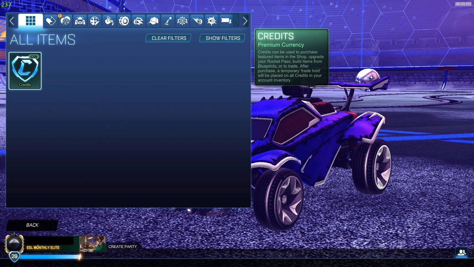 Stacked Personal Rocket League Account (Esl Monthly Elite) EpicNPC