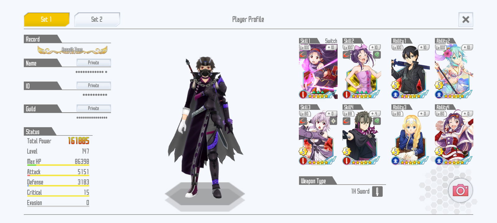 SOLD - Lvl147 160k TP MR Yuuki Mod with kor + PR3 Kirito and Sinon 60 ...