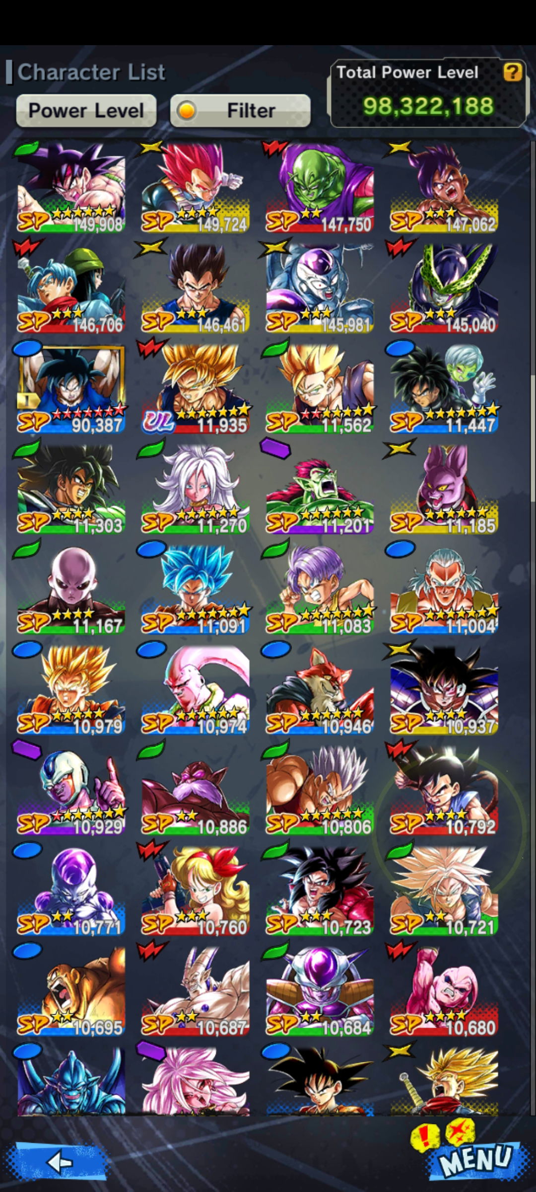 SOLD - Zlvl186 Fusion warrior team, Ul gb*8, ul gogeta, ul suveg + 18 ...