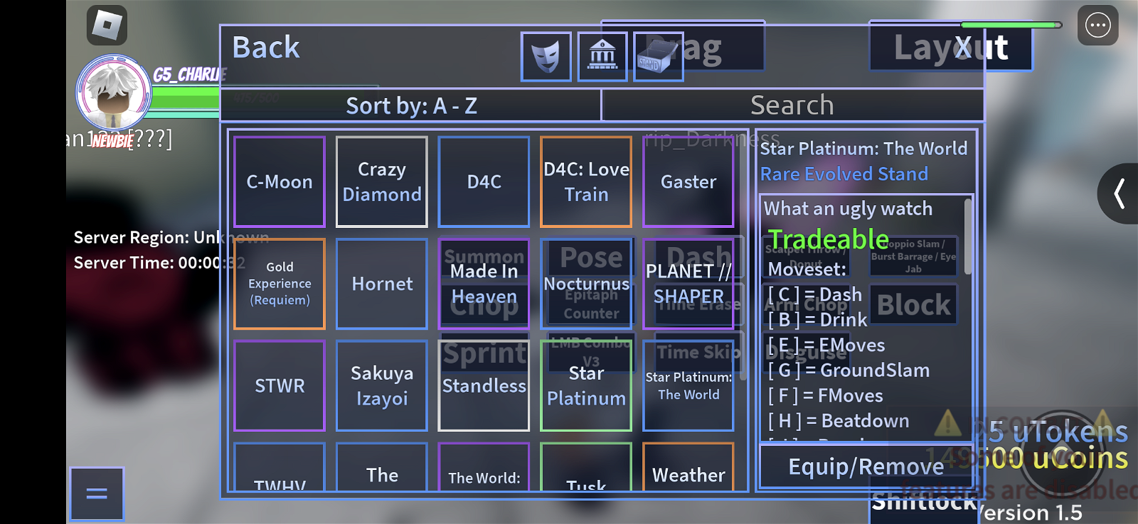 D4C, Trade Roblox A Universal Time (AUT) Items