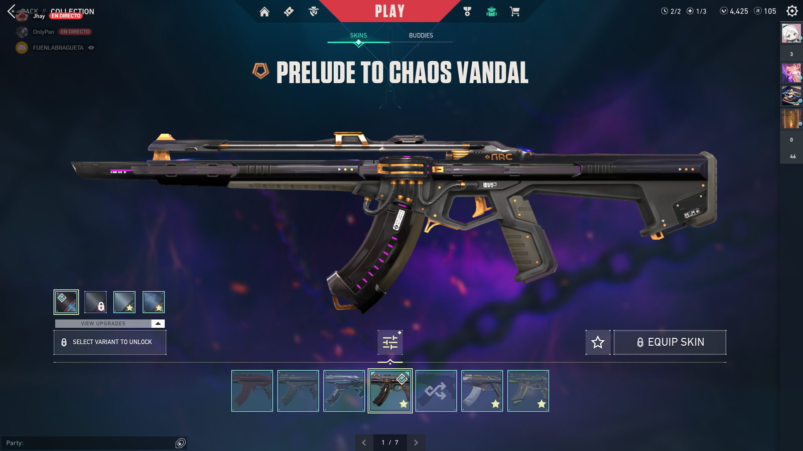 Selling - Valorant EU lvl148 dia3 7 paid skins 4425vp - EpicNPC