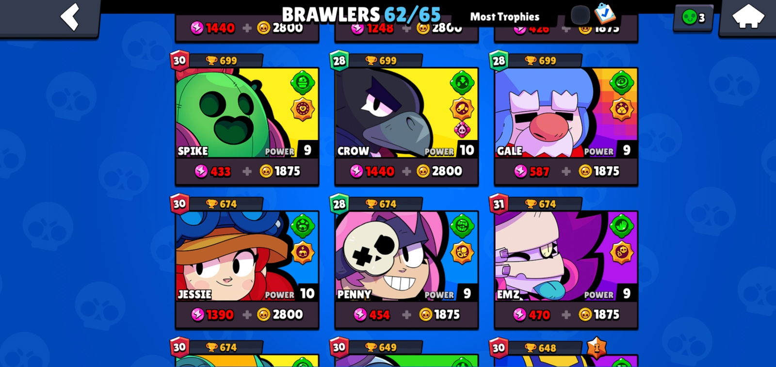 Selling - Brawl stars 41k account , 24k 3v3 win , lvl 282 , 2 rank35 ...