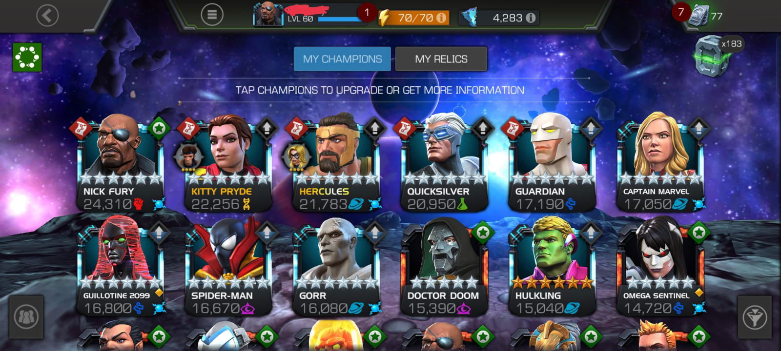 SOLD - MCOC Paragon + 2M + 15k Prestige + 1 nick fury R5 + 3 gems for ...