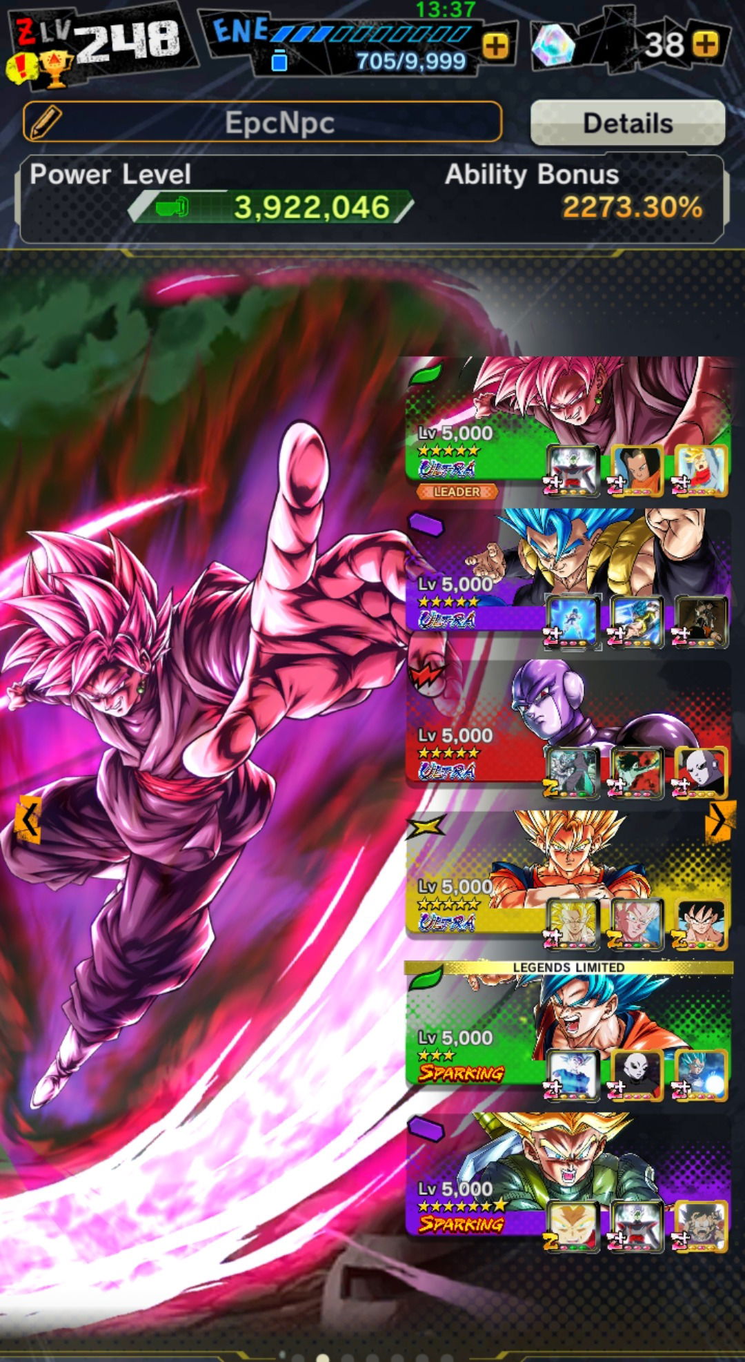 Selling - DBL 2X God Rank - Ultra Goku Black, Gogeta, etc - EpicNPC