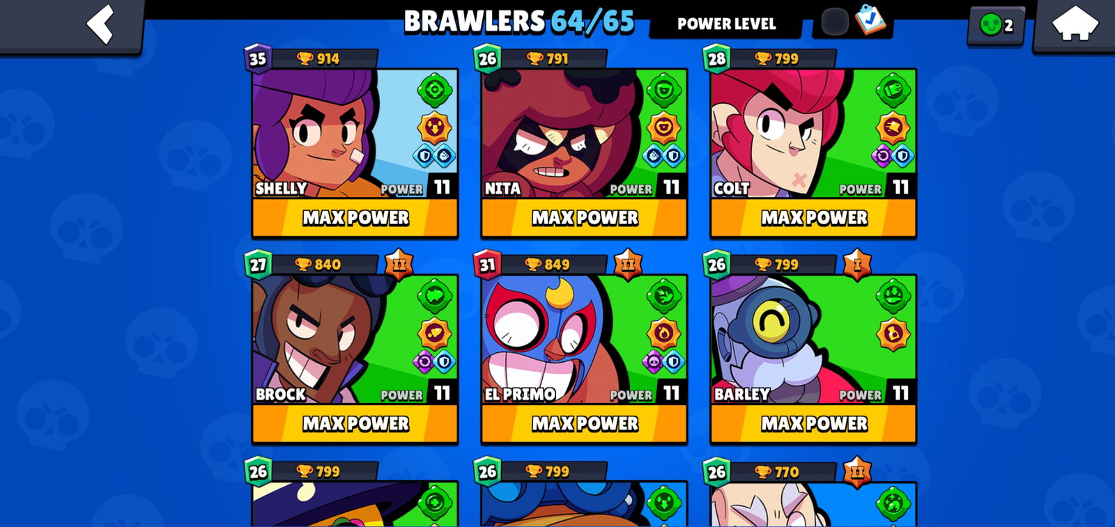 SOLD - Brawl stars 50k Account lvl 295 - 50 brawlers full maxed +100 ...