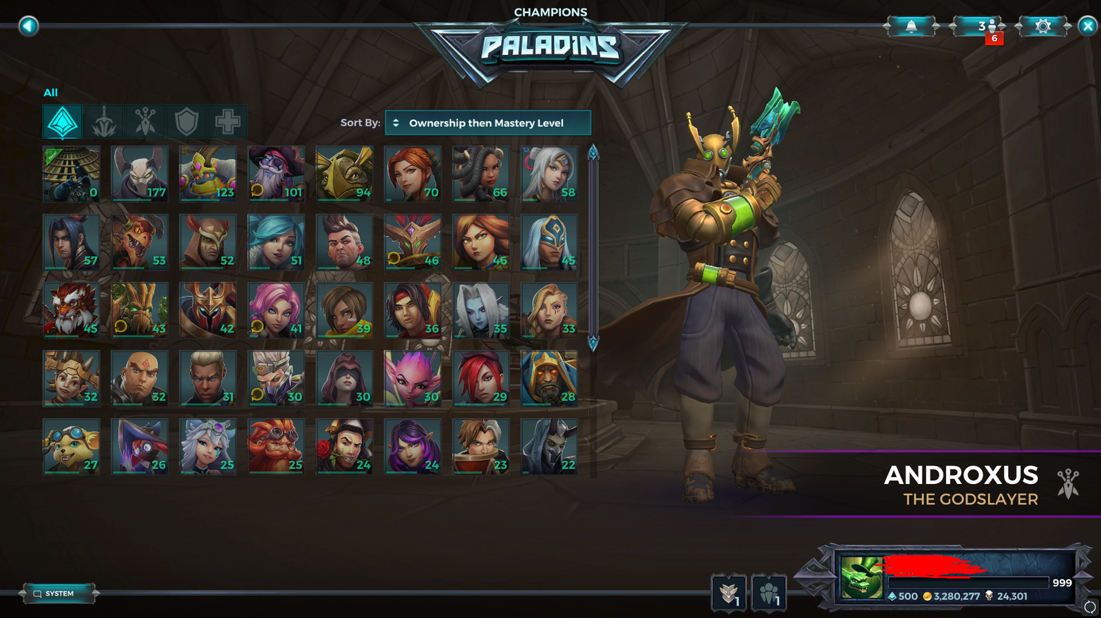 Paladins GM Account, 999+ Level, Limited And Rare Skins - EpicNPC