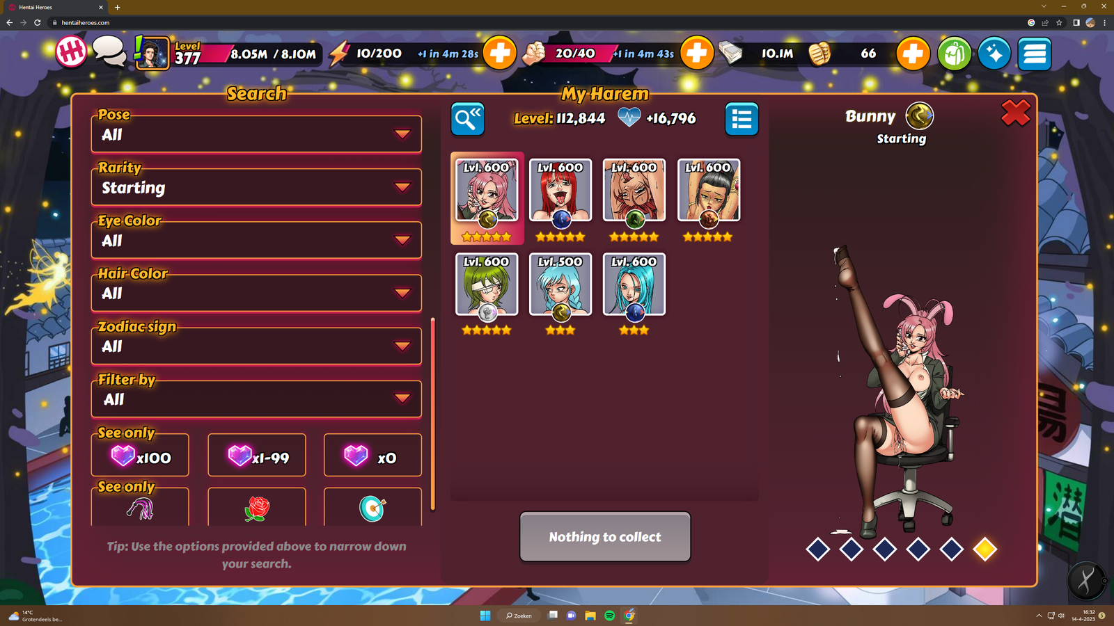 Selling - Harem Heroes account lvl 377 girls 275 (3 Mythical) - EpicNPC