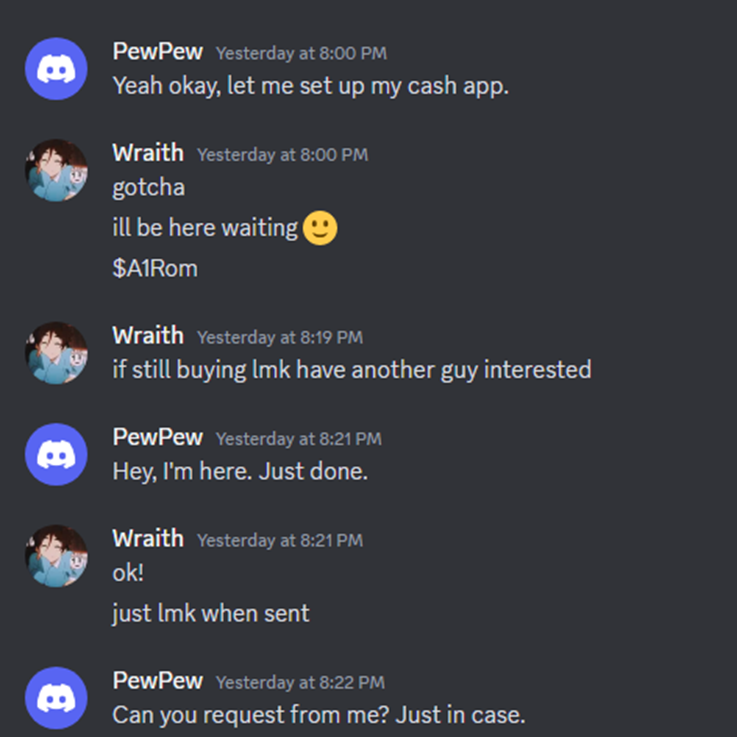 WraithGDN / wraith.js / wraith.sh Discord Account Scammer Despite ID ...