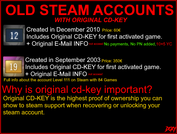 OG Steam Account - 3000 games, 500 badges, 19 years of age (Super valuable)  - EpicNPC