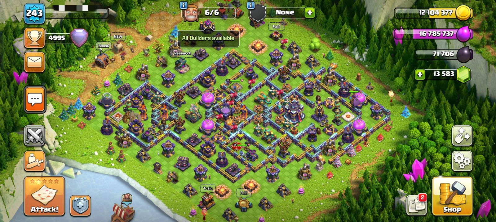 SOLD - 💦 Full Maxed TH15 - 13k Gems - stacked items 💦 - EpicNPC