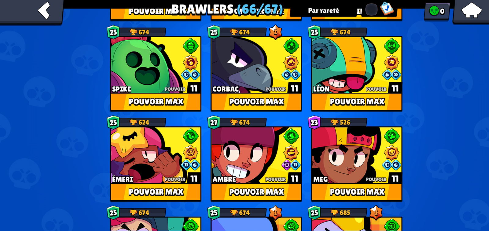 SOLD - 40k trophies - 10k 3v3 win - lvl 313 - 66 brawlers maxed - all ...