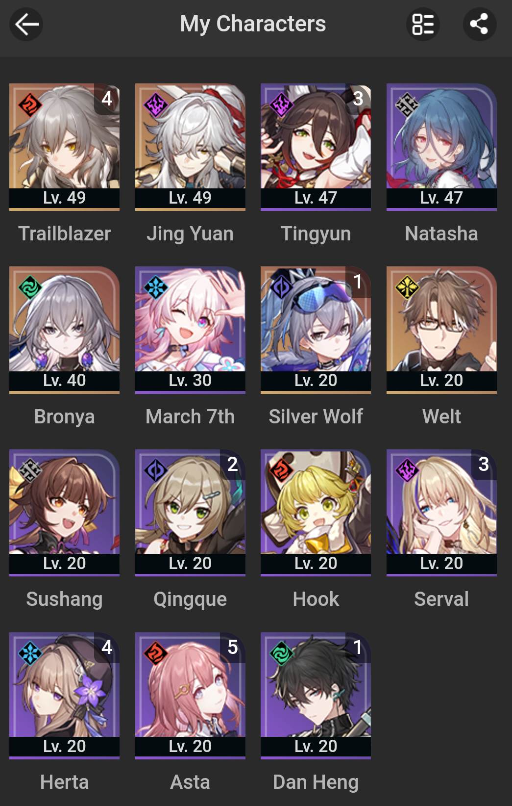 Selling - Asia 🔱 Jing Yuan with Sign + E1 Silverwolf + Bronya + Welt ...