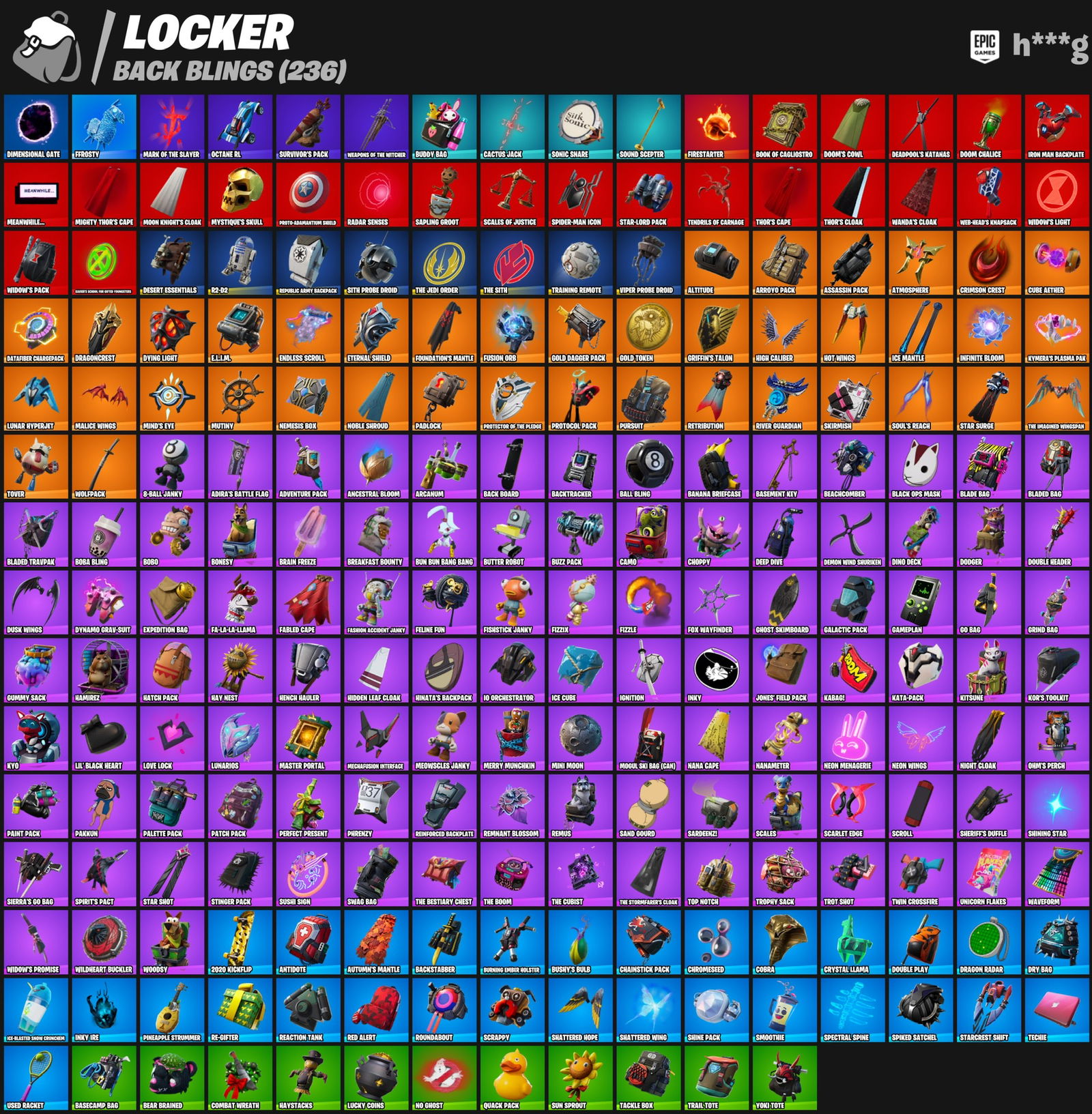 250+ skins with og black widow, glow and Travis Scott and A LOT MORE ...