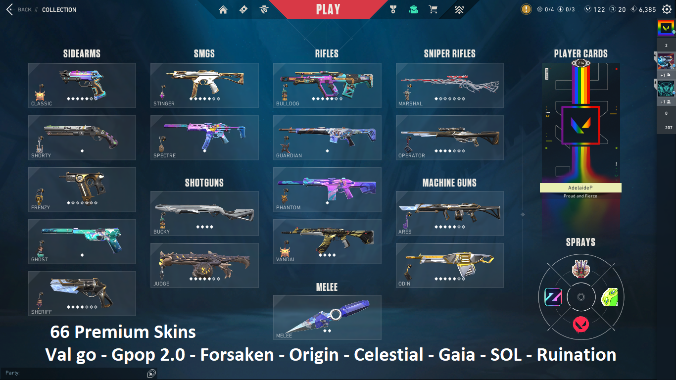 SOLD - Asia/Oce💎Valorant Account 66 Premium Skins 8 Bundles Val Go+Sol ...