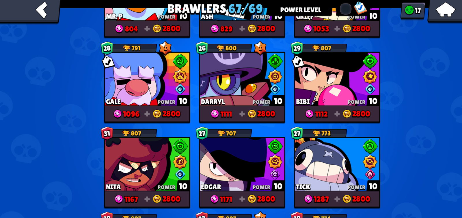 SOLD - 53k account - 35k 3v3 wins - lvl 395- 67/69 brawlers - 35 lvl11 - 3  rank 35 ! - EpicNPC