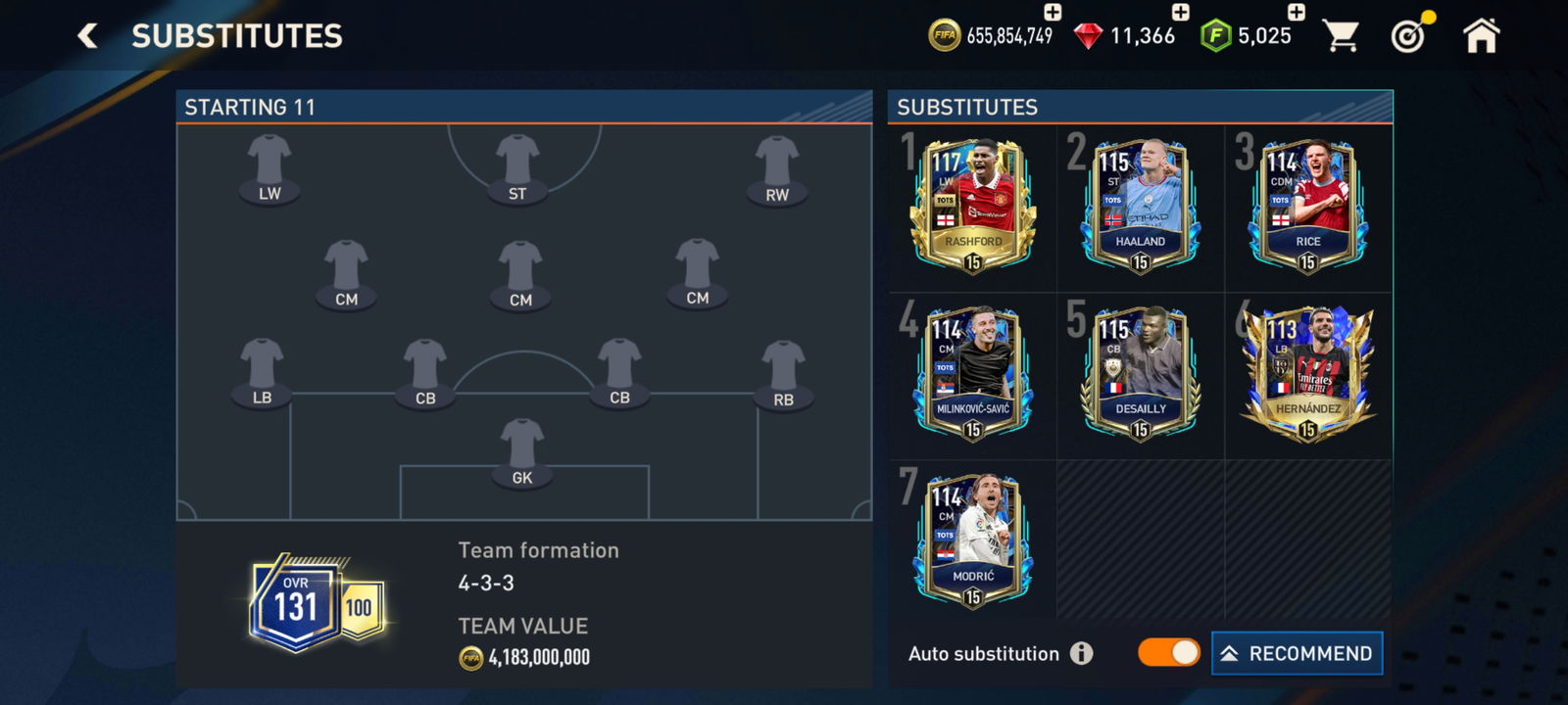 Sell fifa mobile 21 account with 164 grl and 444 chemistry and 20