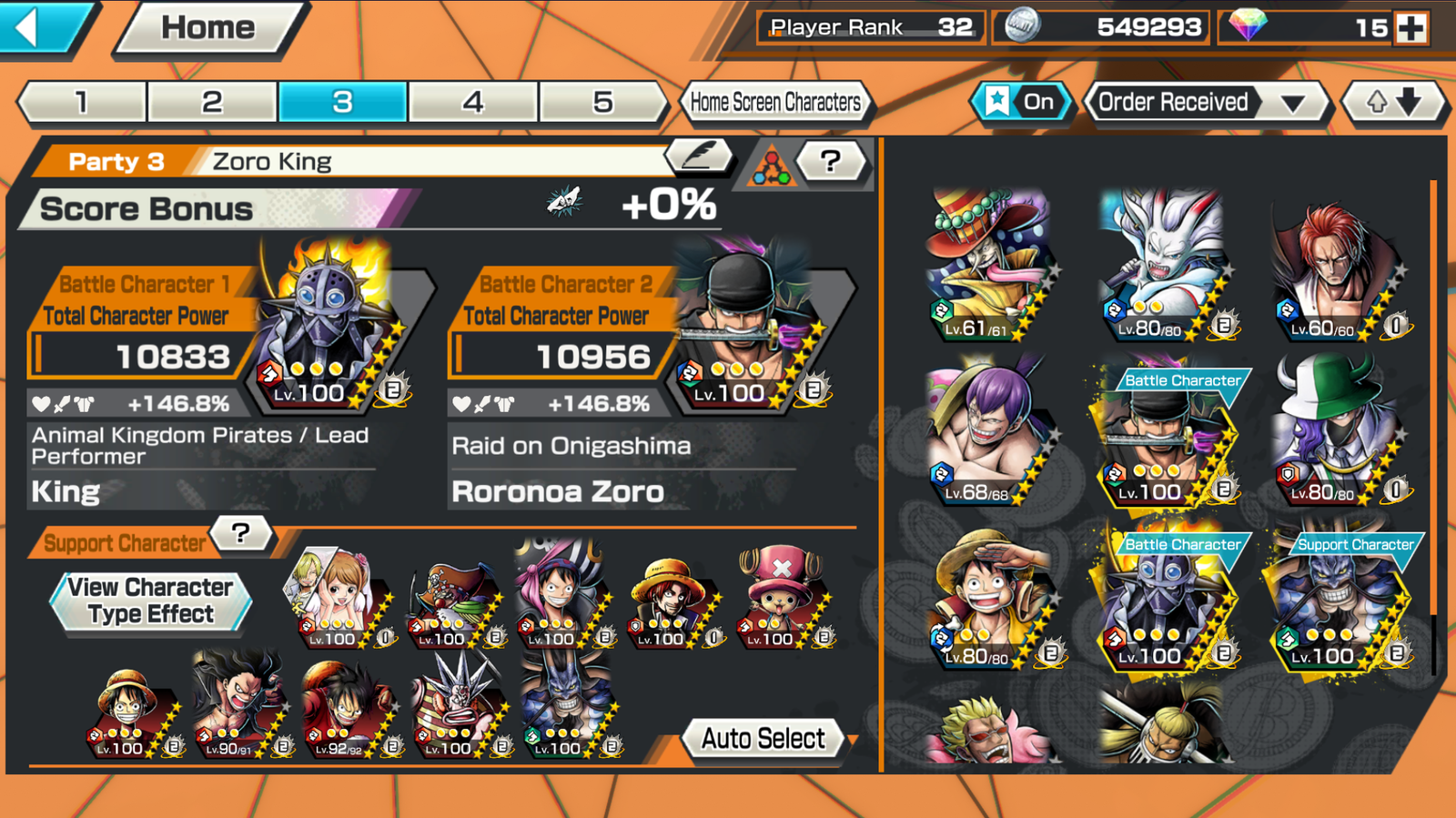 ANDROID/IOS, Extreme Roronoa Zoro (Raid On Onigashima) Star B*6 Level Max