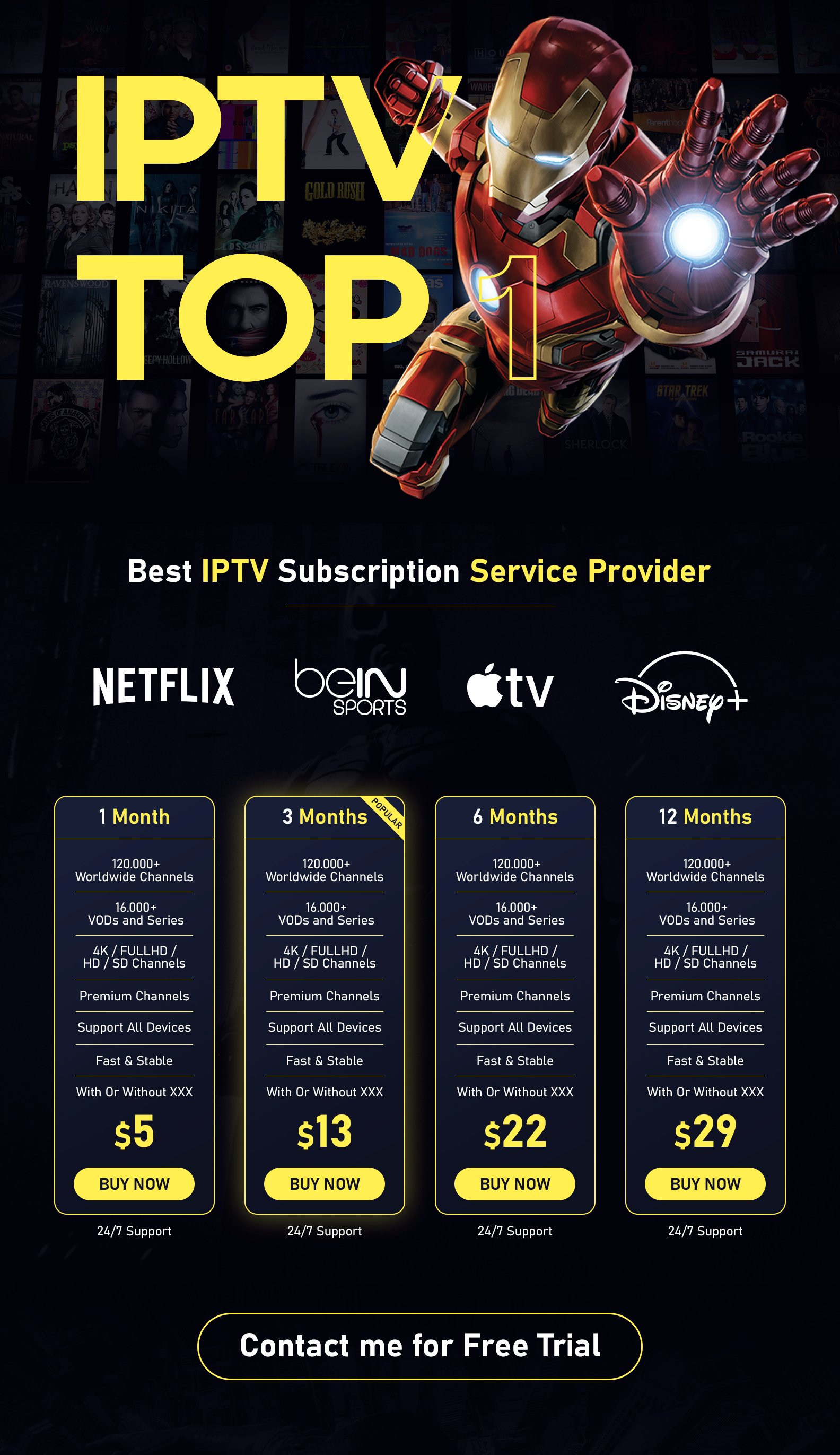 Selling - Iptv Subscription 2023 All World Tv Channel Live 16k+Vods Free Trial