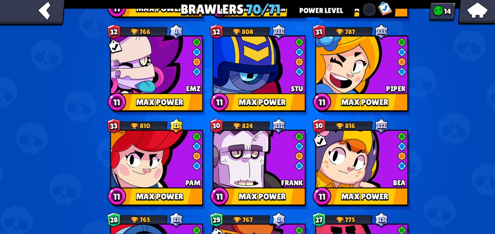 SOLD - 53k account - 35k 3v3 wins - lvl 395- 67/69 brawlers - 35 lvl11 - 3  rank 35 ! - EpicNPC