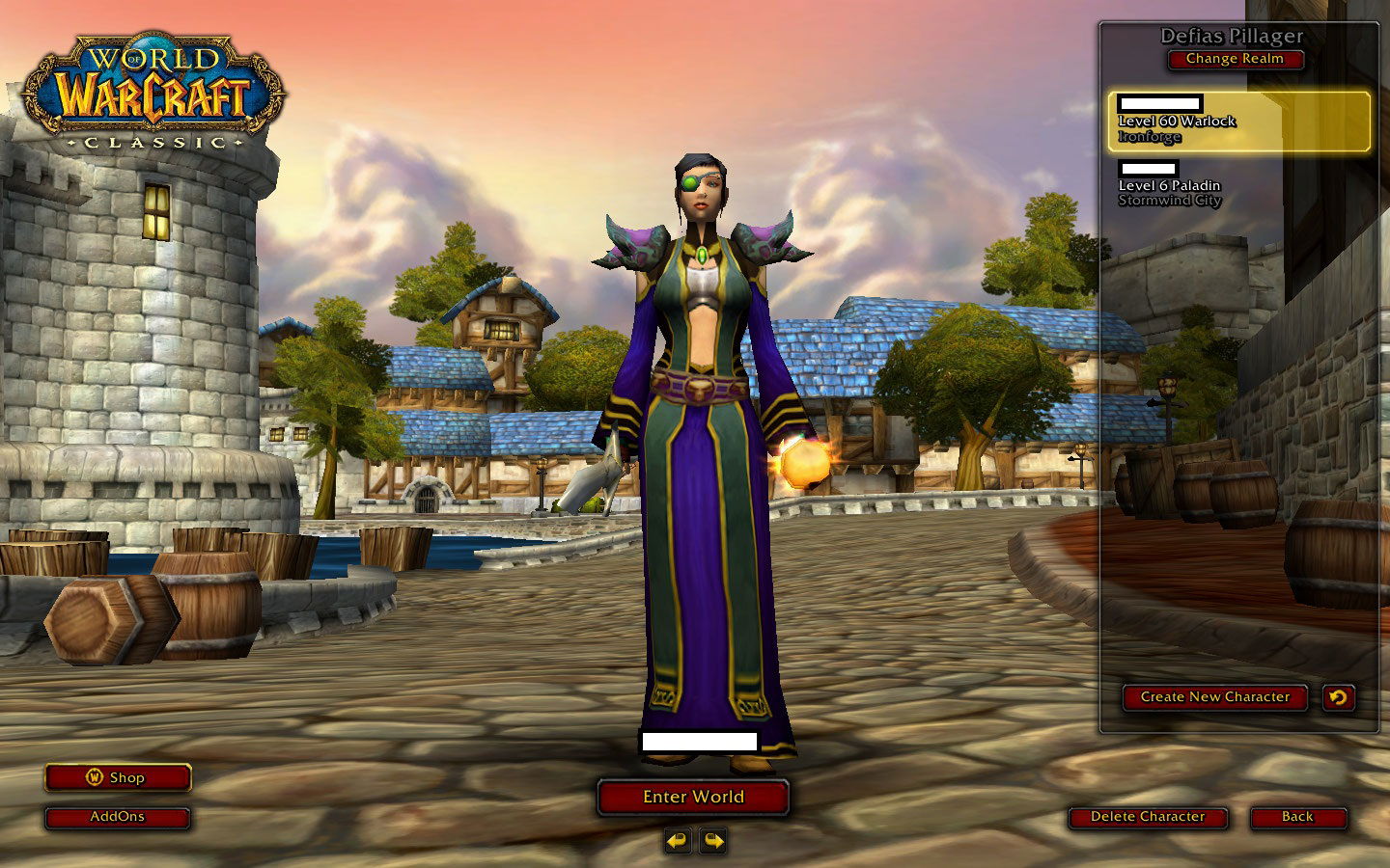 Sold level 60 warlock on defias pillager epicnpc