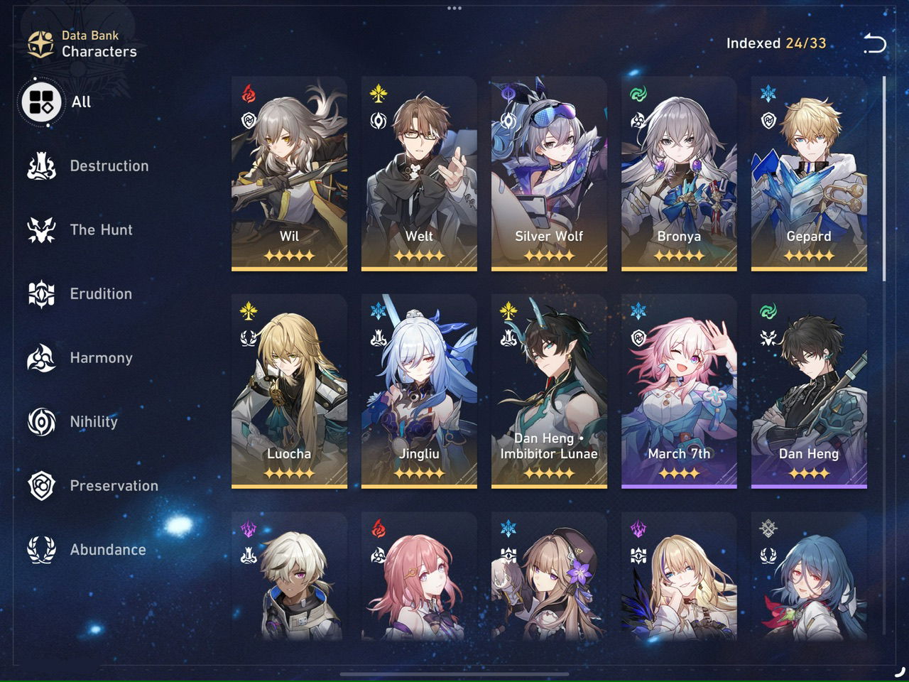 TL 66 Jingliu w/lc Dhil w/lc E1 Bronya w/lc SW w/S5 Event lc Luocha ...