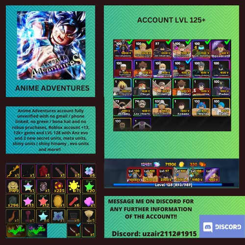 Anime Adventures Super Stacked Account, 6 Meta Uniqs++ price