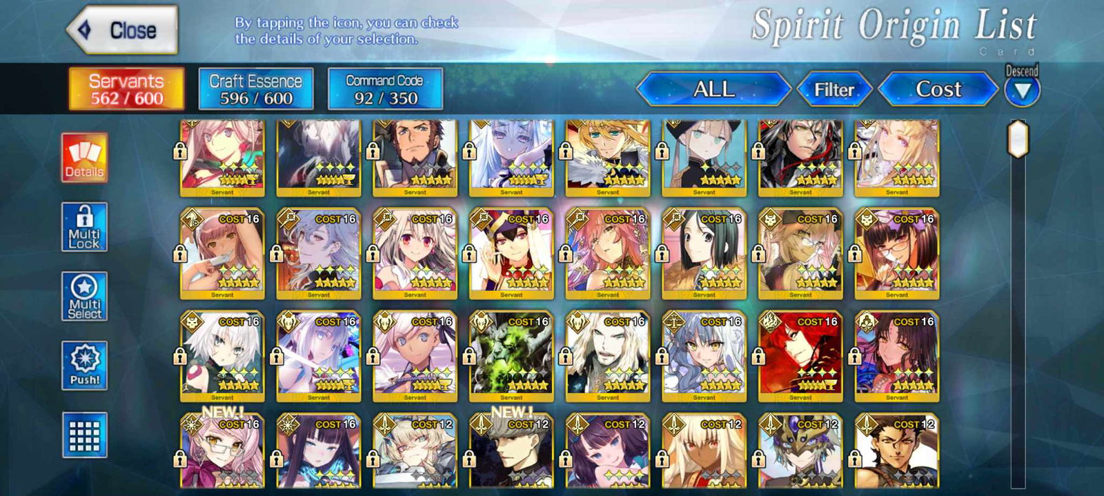 Selling - FGO na lv 133 25ssr/wnp26 Trio support+ many Lim servant ...