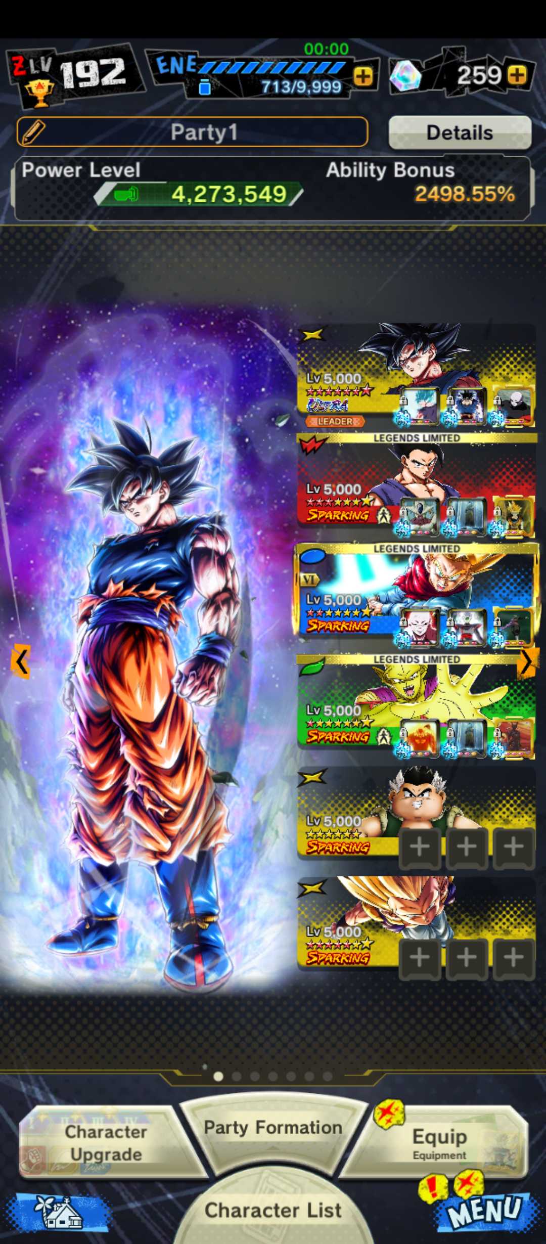 SOLD - Lvl 19xx UL Uis Goku 14* Gohan Beast v2 10* LL Picolo Good Eq ...