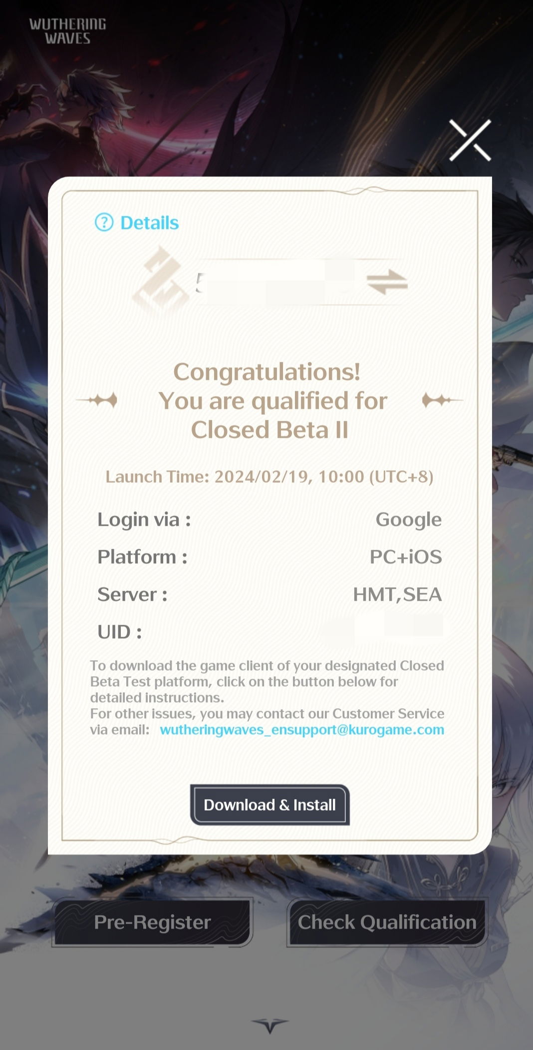 SOLD Wuthering wave cbt2 server sea pc + ios EpicNPC