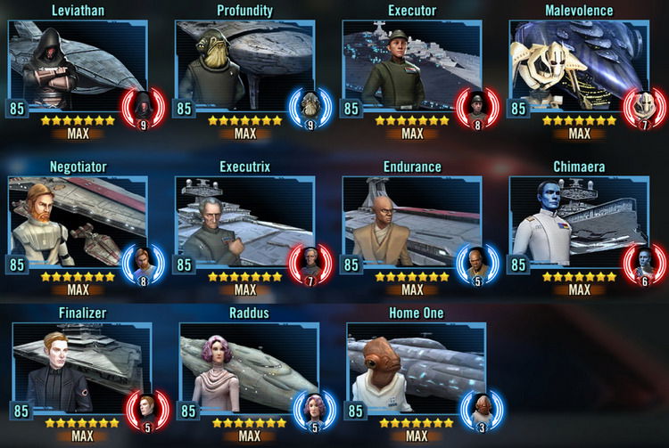 SOLD 11,2m gp perfectly build SWGoH TOP acc all GL's all Capital
