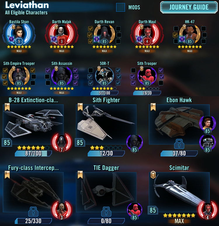 Selling 8,5m gp perfectly build SWGoH acc⚡ worth checking details
