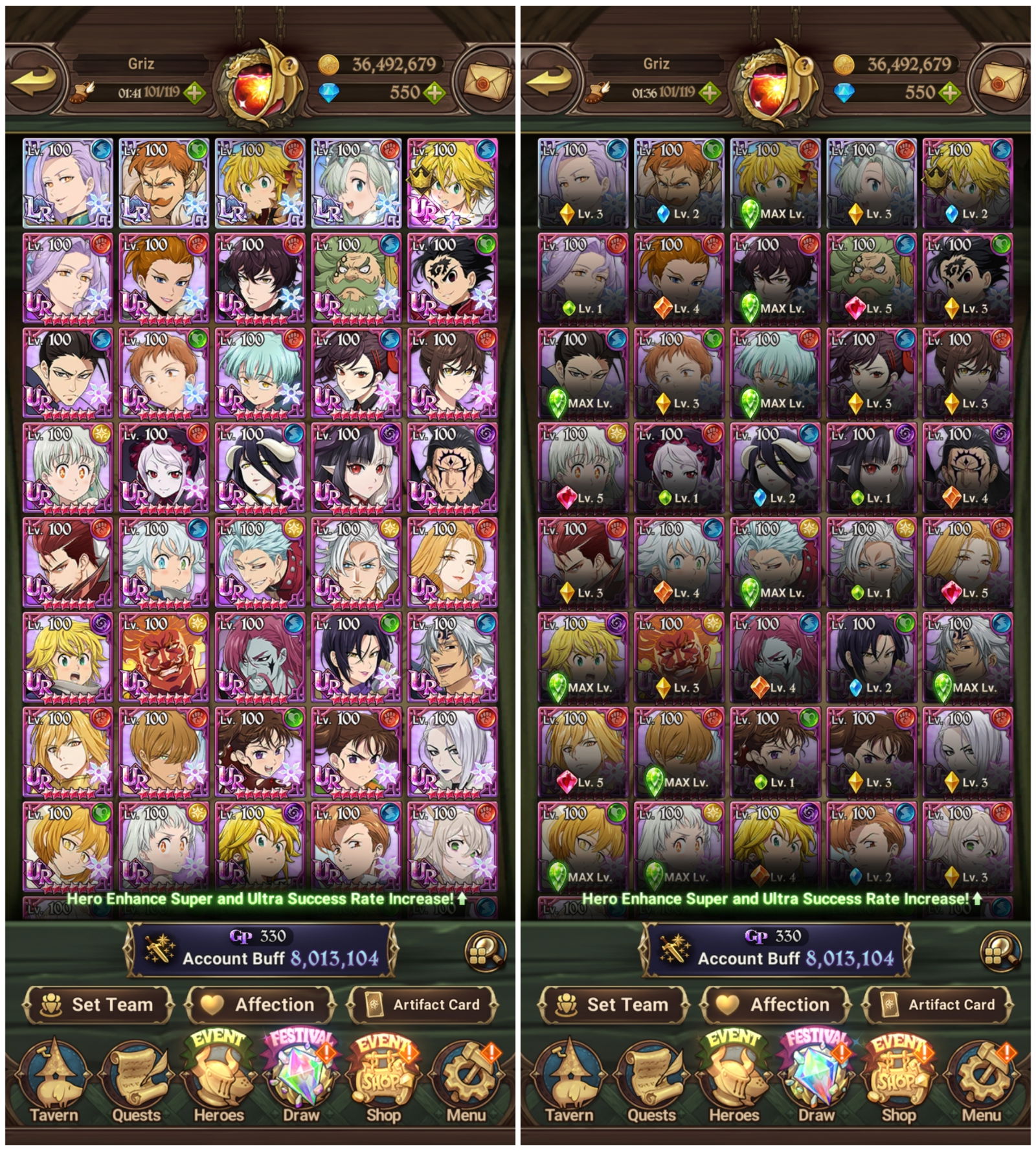 Selling - Global 8,2m 350💎Al fest 5LR Gelda Arthur Gowther AoT Overlord ...