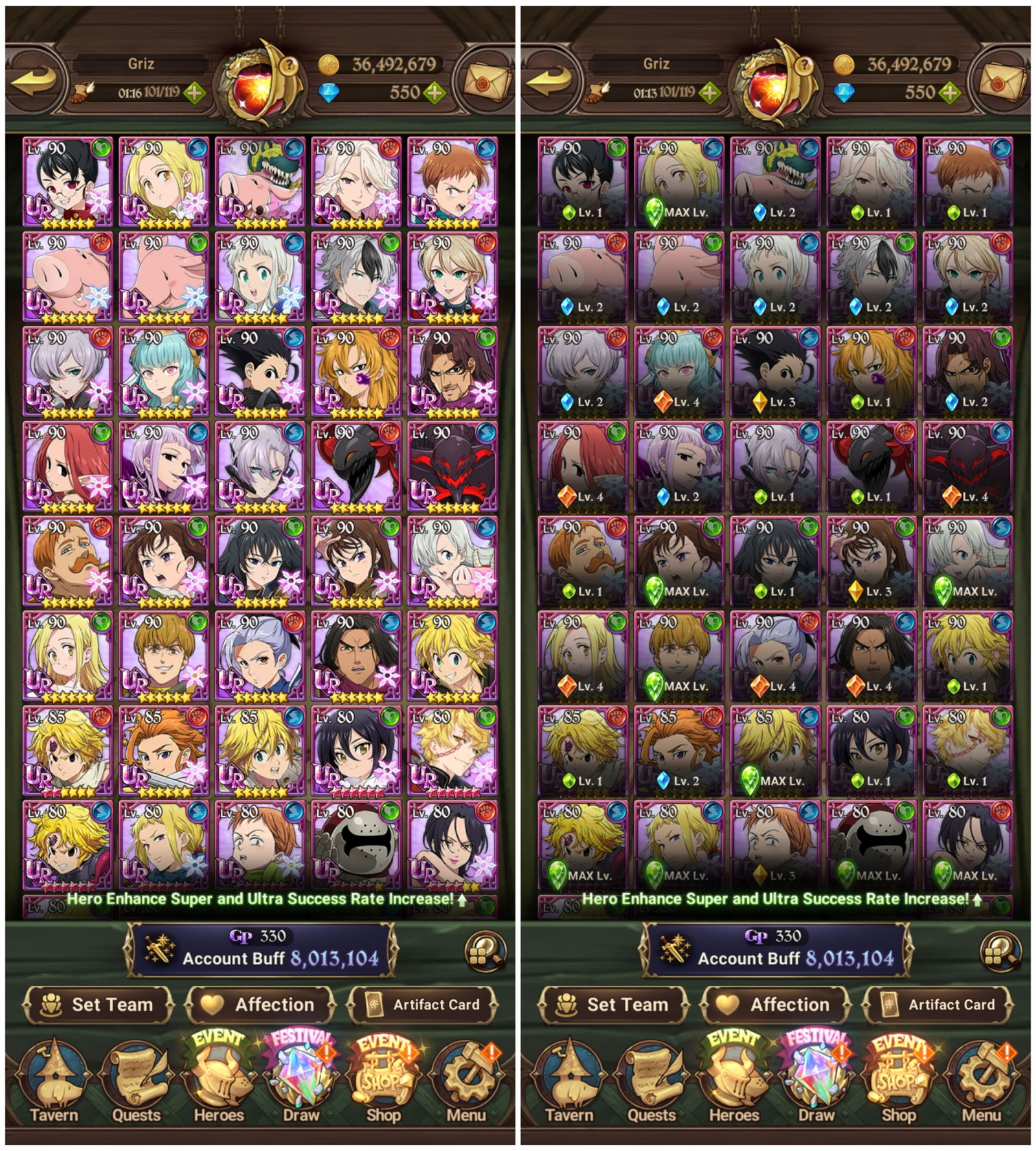 Selling - Global 8,2m 350💎Al fest 5LR Gelda Arthur Gowther AoT Overlord ...