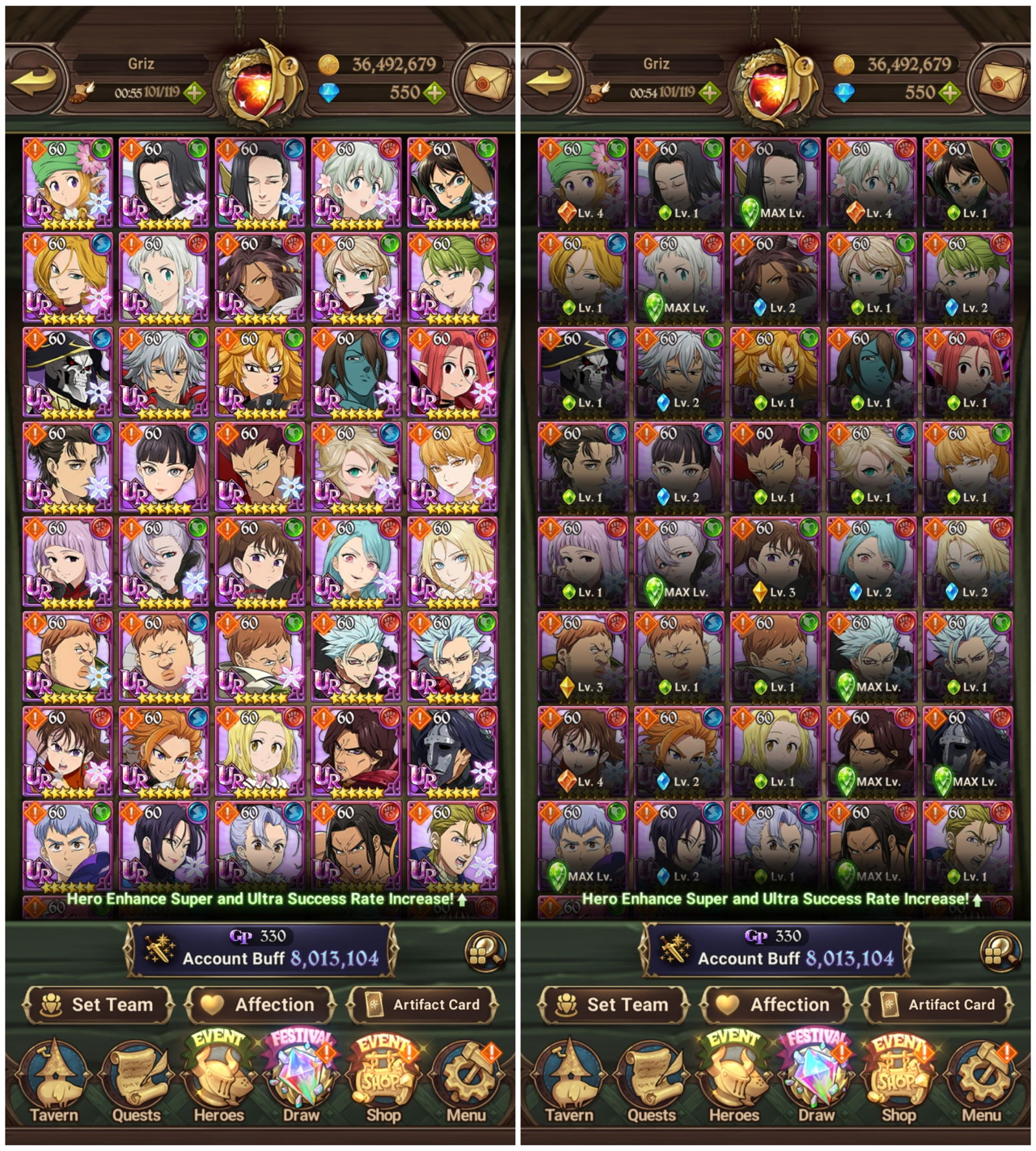 Selling - Global 8,2m 350💎Al fest 5LR Gelda Arthur Gowther AoT Overlord ...