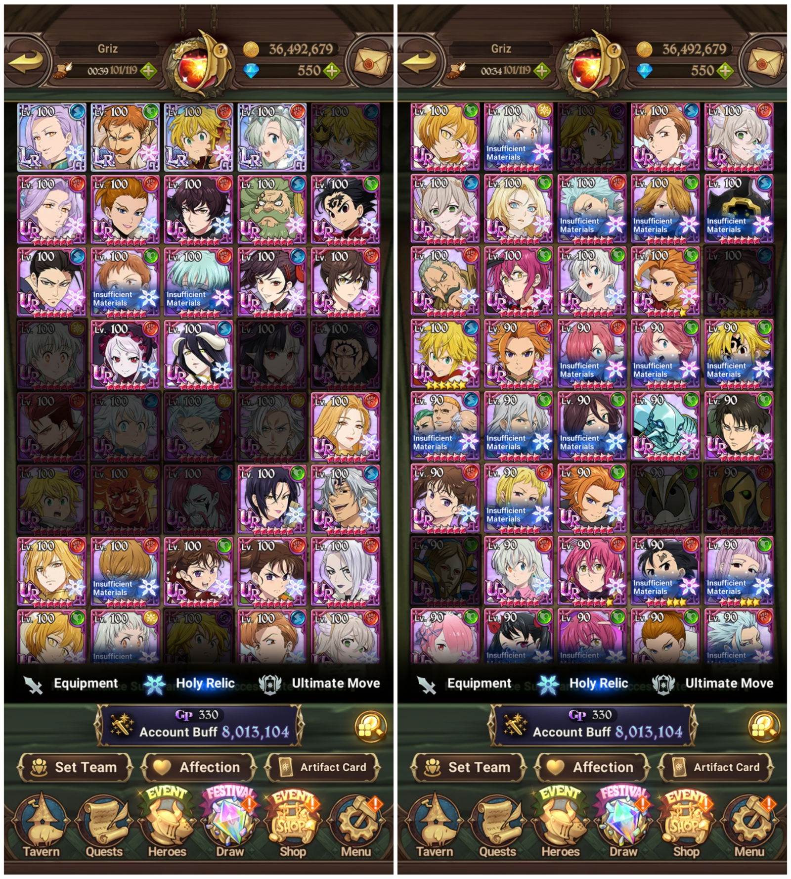 Selling - Global 8,2m 350💎Al fest 5LR Gelda Arthur Gowther AoT Overlord ...