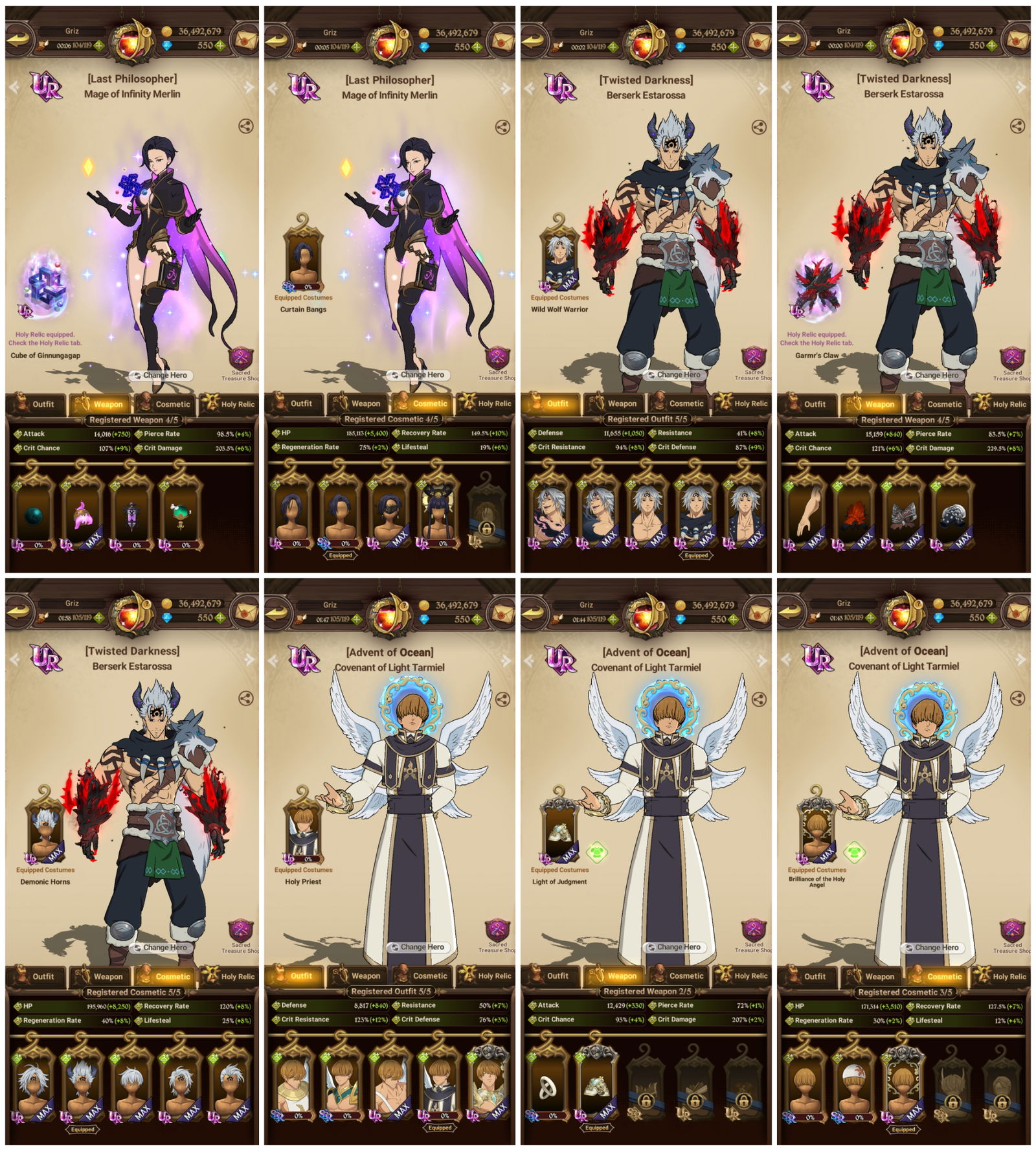 Selling - Global 8,2m 350💎Al fest 5LR Gelda Arthur Gowther AoT Overlord ...