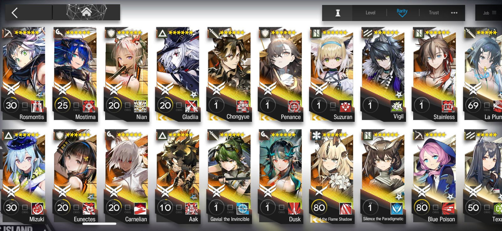 Selling - Arknights lvl120 57 *6 14 Limited | 155 Originite 67k Orundum ...