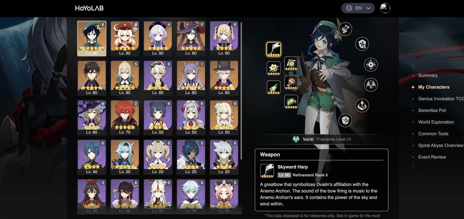 SOLD - (NA) Good starter account. c6r5 Venti, c6 Klee, couple of r5 ...