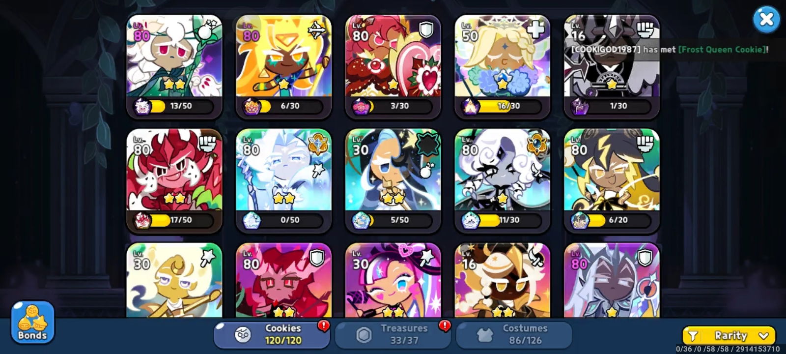 Selling - Sv Dc Mid To End 120 120 Full Cookie 2,100k Pvp Power 