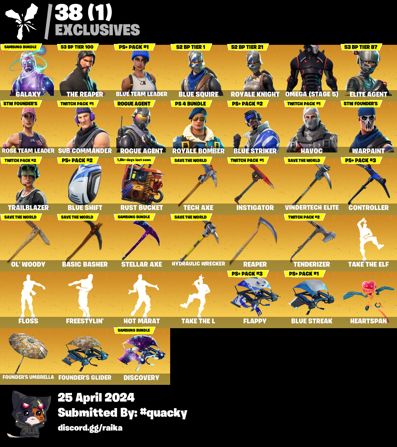 ⭐ 73 SKINS | Galaxy | Royale Bomber | The Reaper | Trailblazer | 3200 ...