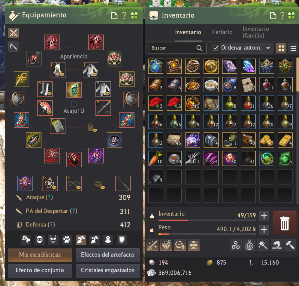 Selling - BDO(EU) 309/311AP 412DP 722GS lv64woosa , lv 63 dosa - EpicNPC