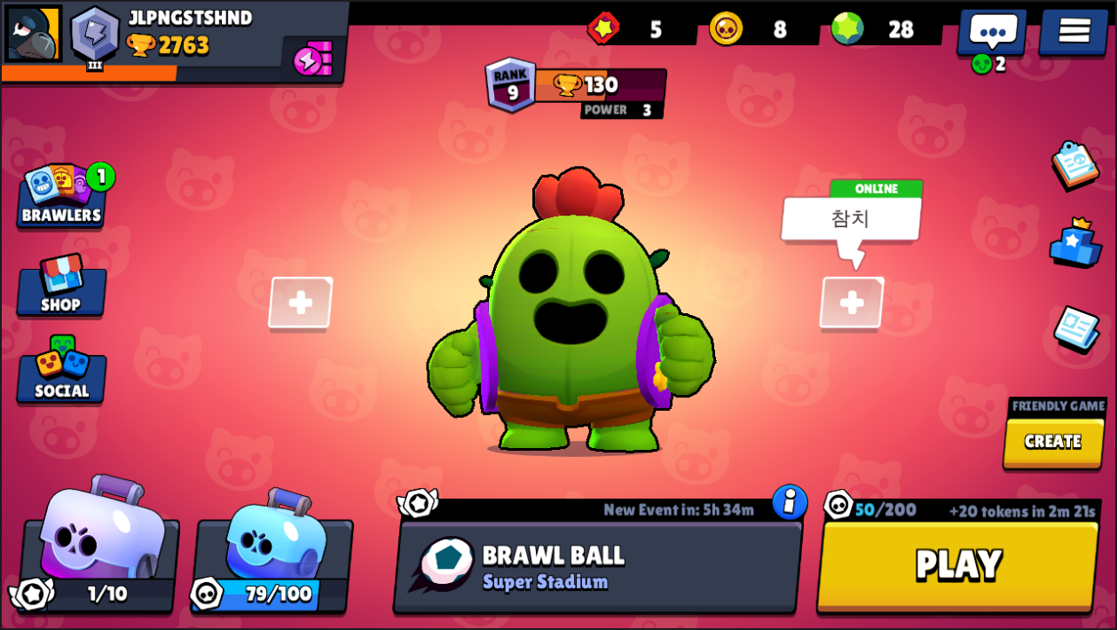 Brawl star spike.(de 1 a 10 und)