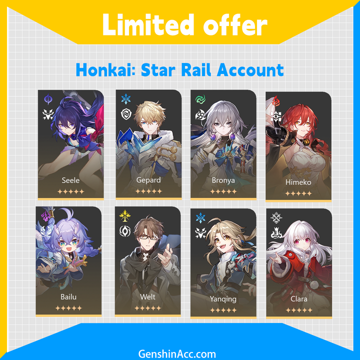 Honkai: Star Rail 5⭐ Character Starter Reroll Account