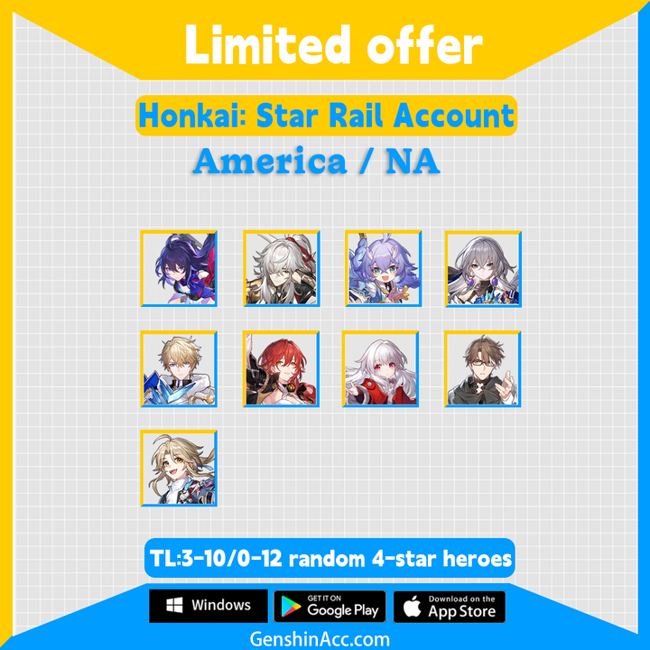 Honkai: Star Rail 5⭐ Character Starter Reroll Account